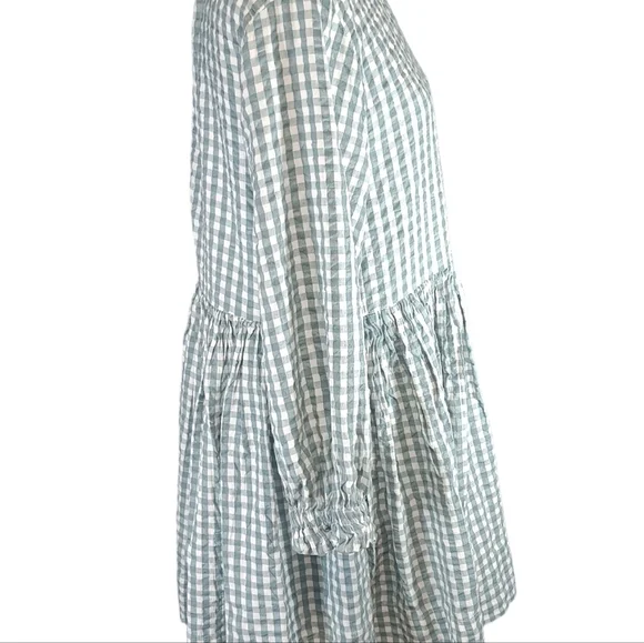 Free People S Teal Gingham Living For This Tunic mini Dress - Picture 4 of 7